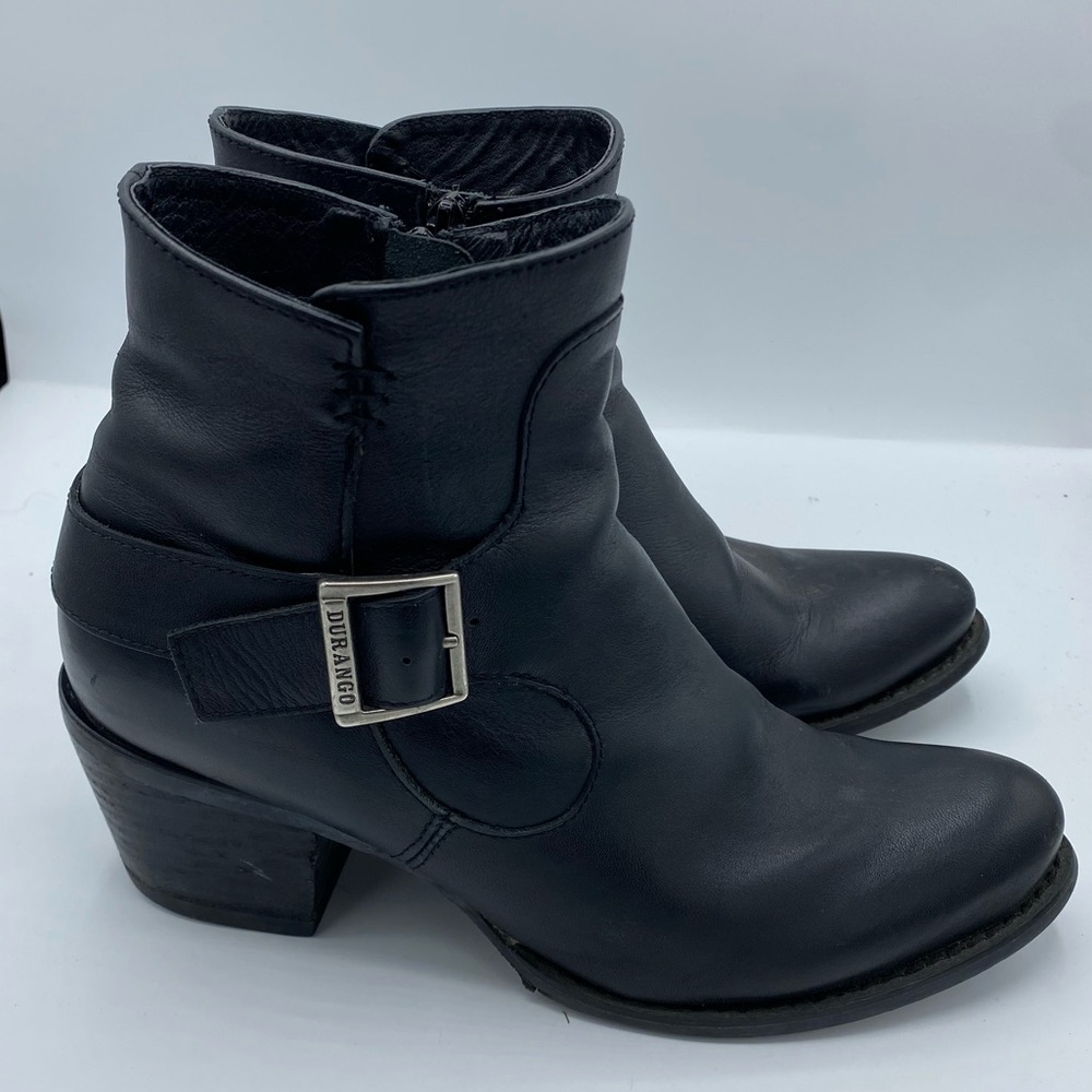 Durango Women's 6" Shorty Black leather Moto western Boots Size 8M